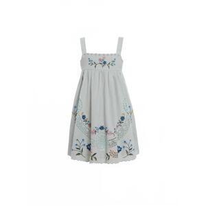 NEW SEA girl's celia embroidery tank dress in sky